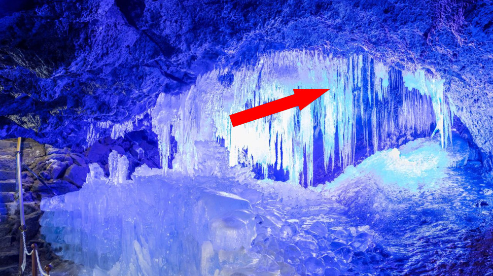  Narusawa Ice Cave: The lava tube brimming with 10-foot-high ice pillars at the base of Mount Fuji 