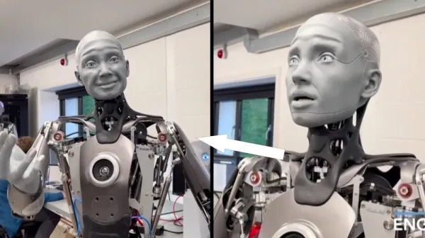  Creepy humanoid robot face learned to move its lips more accurately by staring at itself in the mirror, then watching YouTube 