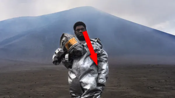  Vanuatu's 'barefoot volcanologist' stands at ash- and sulfur-spewing Mount Yasur in award-winning photograph 