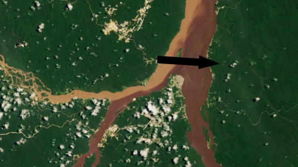  3 rivers merge into striking half-and-half waterway in Guyana — Earth from space 